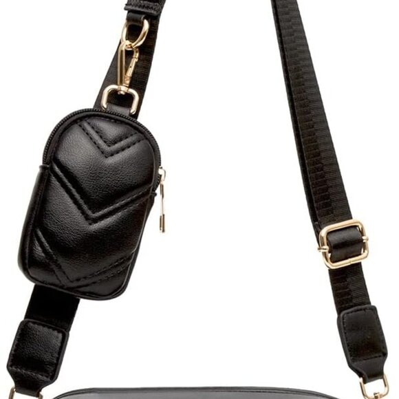 Chevron Quilted Small Crossbody Bag with Coin Purse Pouch, Women Square Camera S - Picture 1 of 8